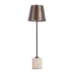 Moderne Tischleuchte Dunkelbronze 37cm inkl. LED Dimmbar IP54 Wiederaufladbar - Topi