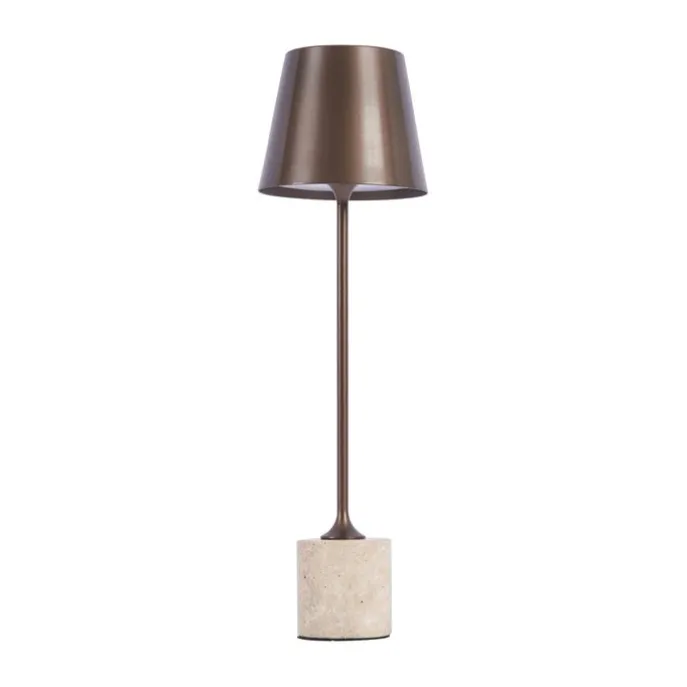 Moderne Tischleuchte Dunkelbronze 37cm inkl. LED Dimmbar IP54 Wiederaufladbar - Topi