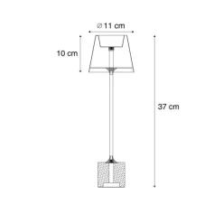 Moderne Tischleuchte Dunkelbronze 37cm inkl. LED Dimmbar IP54 Wiederaufladbar - Topi