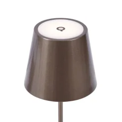 Moderne Tischleuchte Dunkelbronze 37cm inkl. LED Dimmbar IP54 Wiederaufladbar - Topi