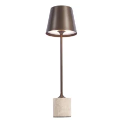 Moderne Tischleuchte Dunkelbronze 37cm inkl. LED Dimmbar IP54 Wiederaufladbar - Topi