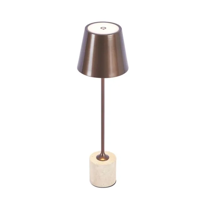 Moderne Tischleuchte Dunkelbronze 37cm inkl. LED Dimmbar IP54 Wiederaufladbar - Topi