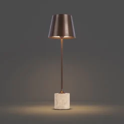 Moderne Tischleuchte Dunkelbronze 37cm inkl. LED Dimmbar IP54 Wiederaufladbar - Topi