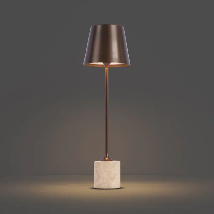 Moderne Tischleuchte Dunkelbronze 37cm inkl. LED Dimmbar IP54 Wiederaufladbar - Topi