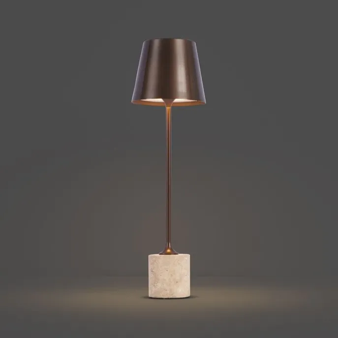 Moderne Tischleuchte Dunkelbronze 37cm inkl. LED Dimmbar IP54 Wiederaufladbar - Topi