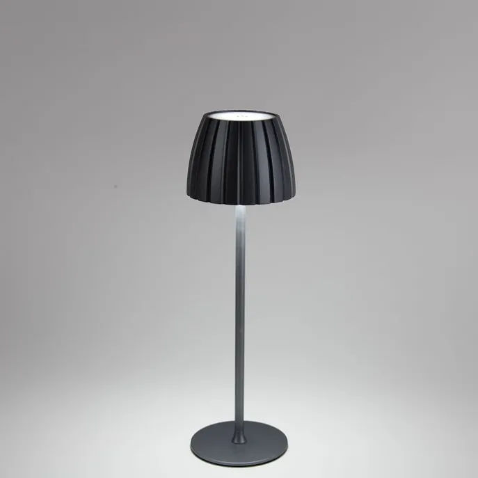 Moderne Tischleuchte grau 3-stufig dimmbar wiederaufladbar - Dolce