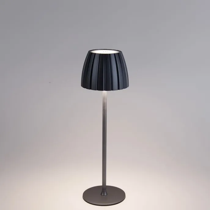 Moderne Tischleuchte grau 3-stufig dimmbar wiederaufladbar - Dolce