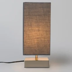 Moderne Tischleuchte grau mit Stahl - Milo