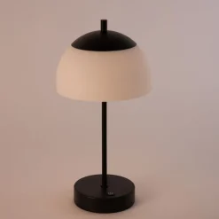 Moderne Tischleuchte schwarz mit Opalglas inkl. LED 3-Stufen-dimmbar - Djent