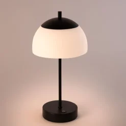 Moderne Tischleuchte schwarz mit Opalglas inkl. LED 3-Stufen-dimmbar - Djent