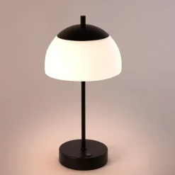 Moderne Tischleuchte schwarz mit Opalglas inkl. LED 3-Stufen-dimmbar - Djent