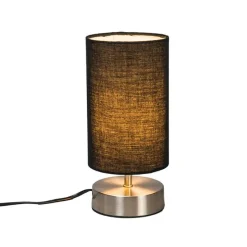 Moderne Tischleuchte schwarz mit Stahl - Milo 2