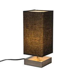 Moderne Tischleuchte schwarz mit Stahl - Milo