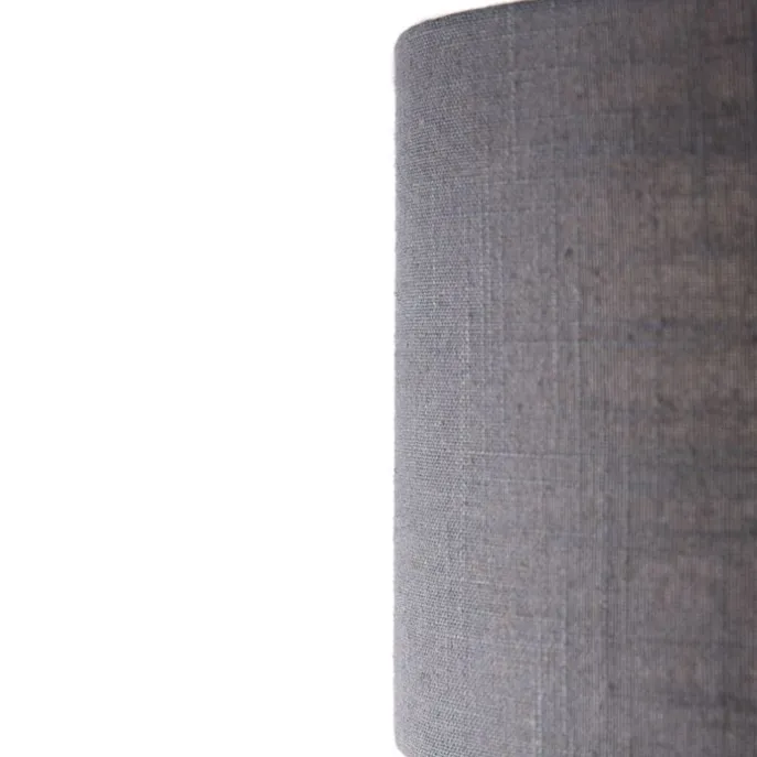 Moderne Tischleuchte schwarz mit grauem Schirm - Hina