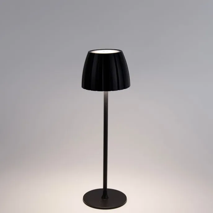 Moderne Tischleuchte schwarz 3-stufig dimmbar wiederaufladbar - Dolce