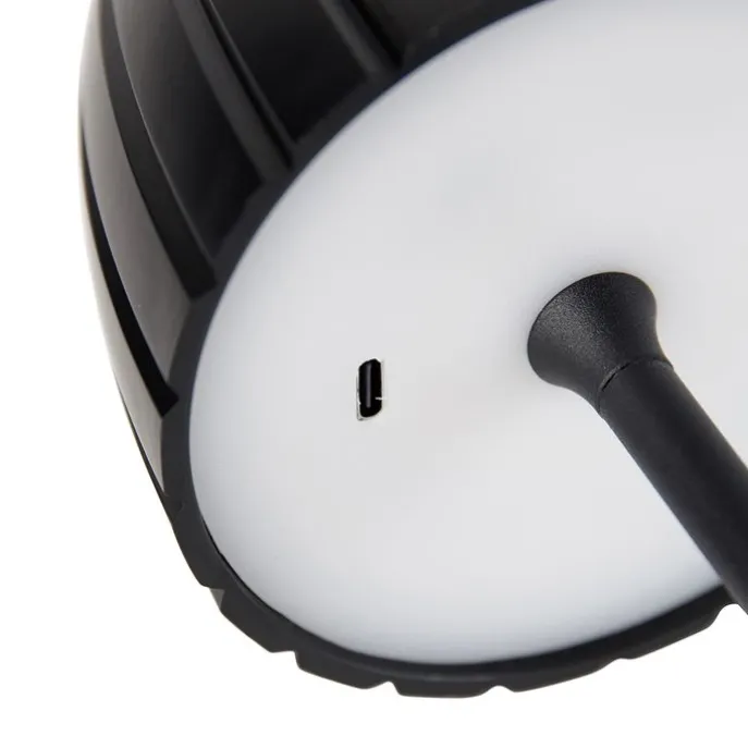 Moderne Tischleuchte schwarz 3-stufig dimmbar wiederaufladbar - Dolce