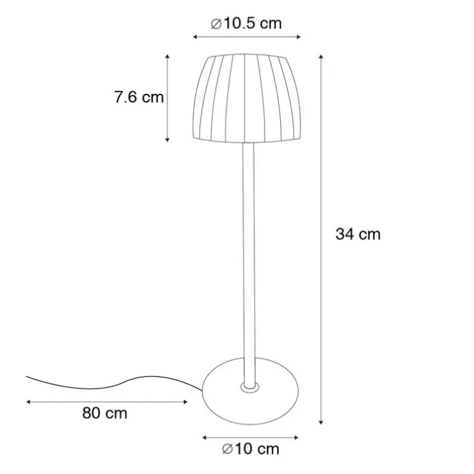Moderne Tischleuchte schwarz 3-stufig dimmbar wiederaufladbar - Dolce