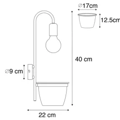 Moderne Wandlampe schwarz mit Glas - Roslini