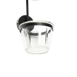 Moderne Wandlampe schwarz mit Glas - Roslini