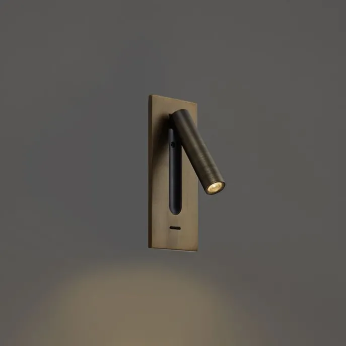 Moderne Wandleuchte Dunkelbronze inkl. LED - Plaza