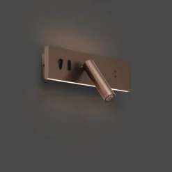 Moderne Wandleuchte Dunkelbronze Verstellbar mit USB-C inkl. LED - Modric