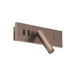 Moderne Wandleuchte Dunkelbronze Verstellbar mit USB-C inkl. LED - Modric