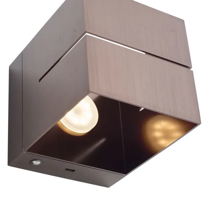 Moderne Wandleuchte Dunkelbronze inkl. LED und Touch-Dimmer Wiederaufladbar - Joris Groove