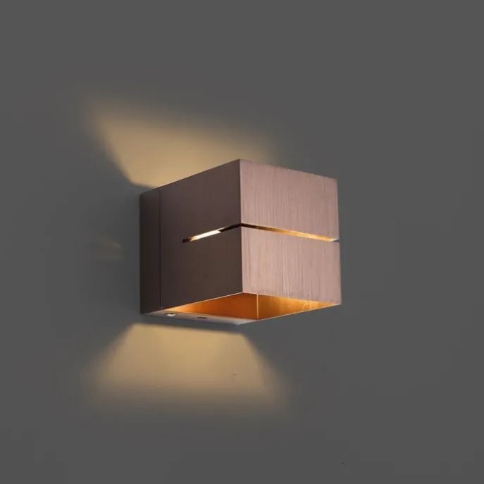 Moderne Wandleuchte Dunkelbronze inkl. LED und Touch-Dimmer Wiederaufladbar - Joris Groove