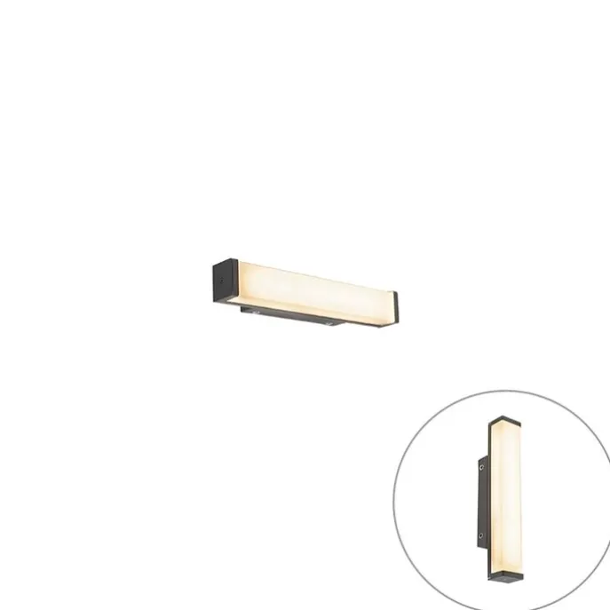 Moderne Wandleuchte Schwarz 32cm inkl. LED IP44 - Cascada