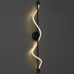 Moderne Wandleuchte schwarz inkl. LED 3-Stufen-Dimmbar - Twirl