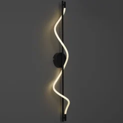 Moderne Wandleuchte schwarz inkl. LED 3-Stufen-Dimmbar - Twirl