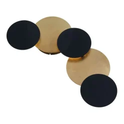 Moderne Wandleuchte Schwarz mit Gold inkl. LED 3-Stufen-Dimmbar 5-Licht - Sunrise 3