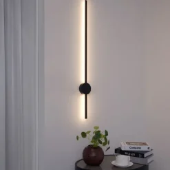 Moderne Wandleuchte schwarz 100cm inkl. LED - Clockwise