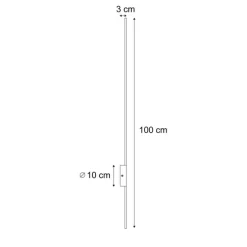 Moderne Wandleuchte schwarz 100cm inkl. LED - Clockwise