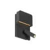 Moderne Wandleuchte schwarz inkl. LED mit USB und Leselampe - Robin