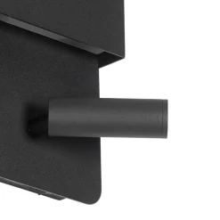 Moderne Wandleuchte schwarz inkl. LED mit USB und Leselampe - Robin