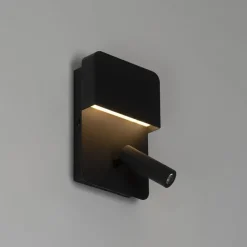 Moderne Wandleuchte schwarz inkl. LED mit USB und Leselampe - Robin