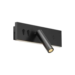 Moderne Wandleuchte Schwarz Verstellbar mit USB-C inkl. LED - Modric