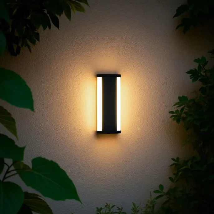 Moderne Wandleuchte schwarz 30cm inkl. LED CCT IP54 - Vanya