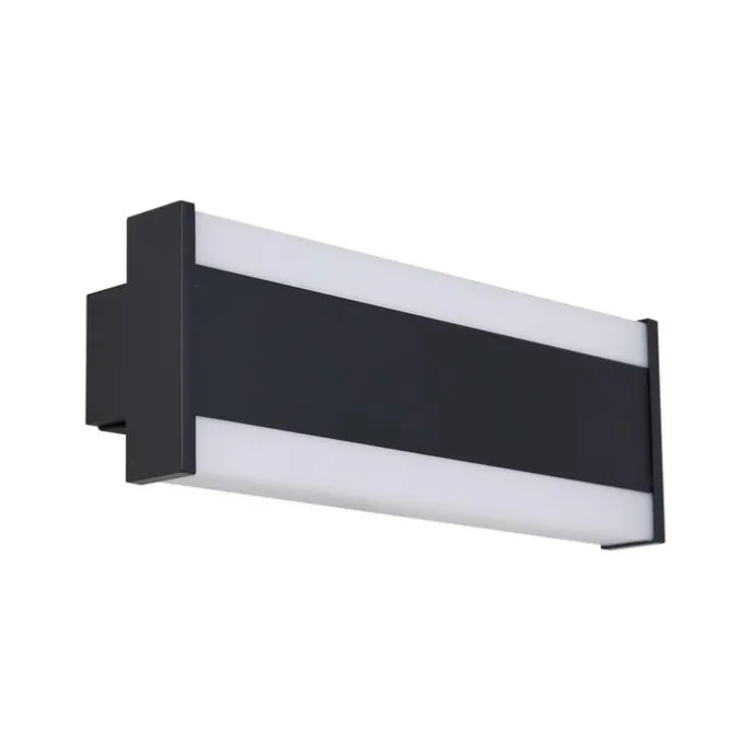 Moderne Wandleuchte schwarz 30cm inkl. LED CCT IP54 - Vanya