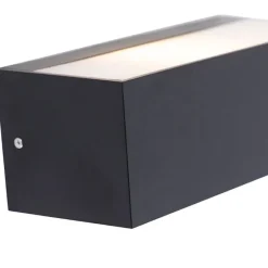 Moderne Wandleuchte schwarz mit Lichteffekt IP54 - Houks