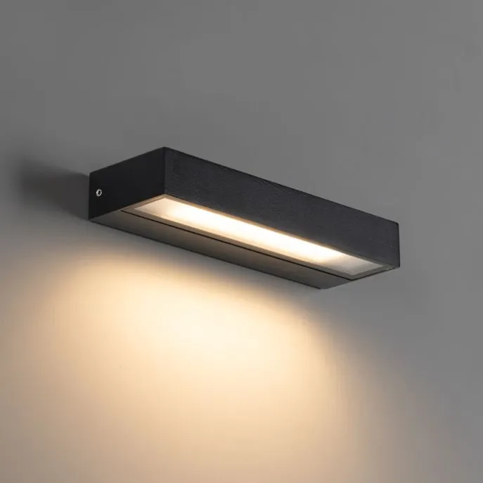 Moderne Wandleuchte schwarz inkl. LED IP65 - Hannah