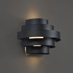 Moderne Wandleuchte schwarz inkl. LED 3-Stufen-Dimmbar - Lines