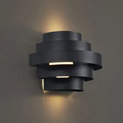 Moderne Wandleuchte schwarz inkl. LED 3-Stufen-Dimmbar - Lines