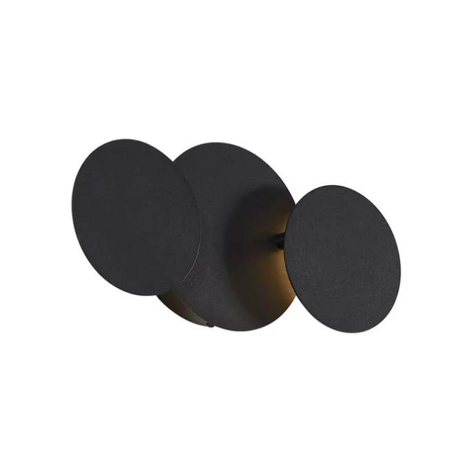 Moderne Wandleuchte Schwarz inkl. LED 3-Stufen Dimmbar 3-Lichter - Sunrise