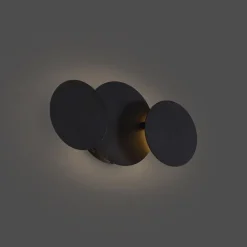 Moderne Wandleuchte Schwarz inkl. LED 3-Stufen Dimmbar 3-Lichter - Sunrise