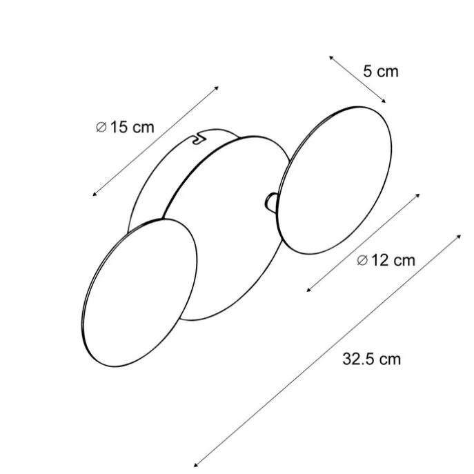 Moderne Wandleuchte Schwarz inkl. LED 3-Stufen Dimmbar 3-Lichter - Sunrise