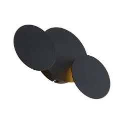 Moderne Wandleuchte Schwarz inkl. LED 3-Stufen Dimmbar 3-Lichter - Sunrise