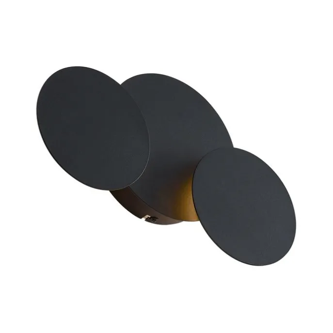Moderne Wandleuchte Schwarz inkl. LED 3-Stufen Dimmbar 3-Lichter - Sunrise