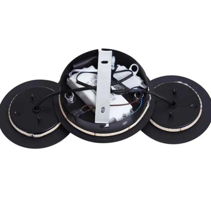 Moderne Wandleuchte Schwarz inkl. LED 3-Stufen Dimmbar 3-Lichter - Sunrise